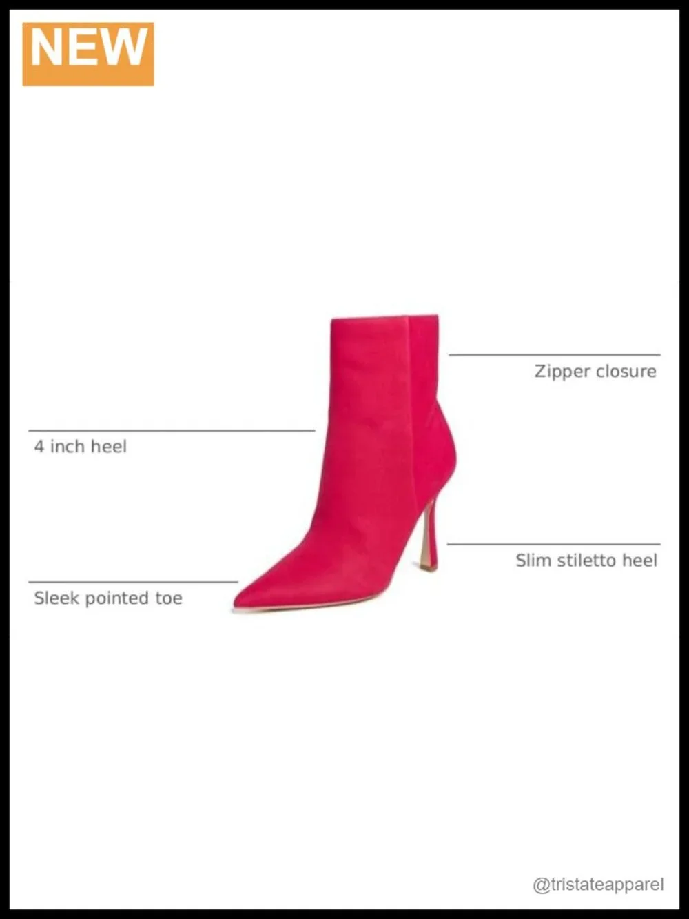 Sam Edelman Ella Ankle Bootie Stiletto Heel Pointed Toe Leather Women's Boots